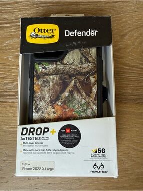 New OtterBox Defender Series iPhone 2022 XL X Large Realtree Camo Case Black